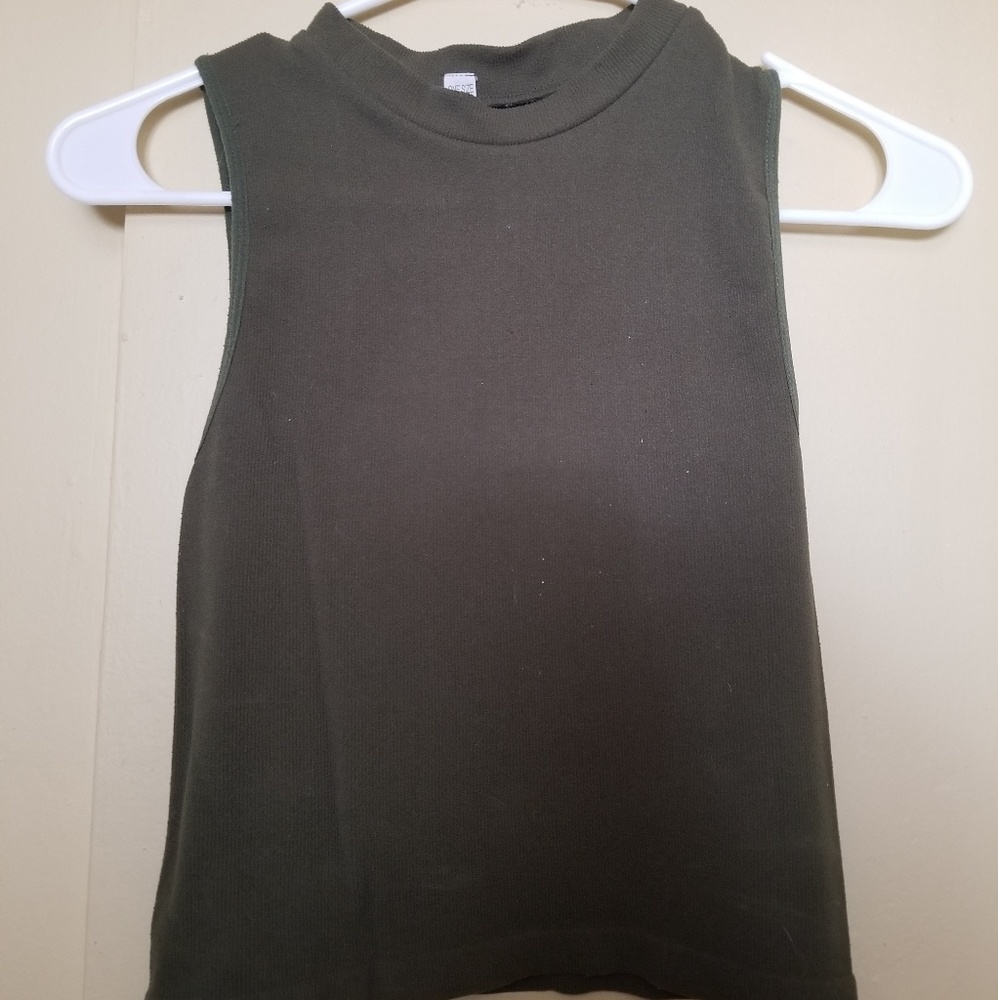 Olive Green Crop Top Tank